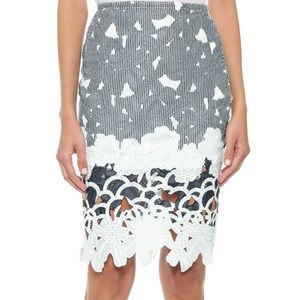 Floral Laser Cut Pencil Skirt